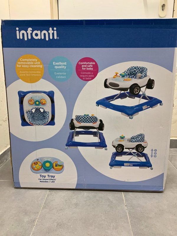 Ходунки INFANTI Race Car (синего цвета) с музыкой -  Фото 1
